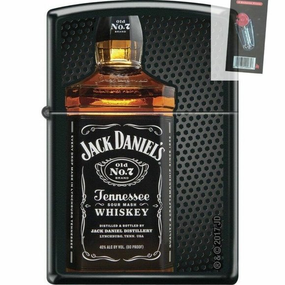 Accendino Zippo Originale Jack Daniel's - Old No. 7, Windproof, Regalo Uomo